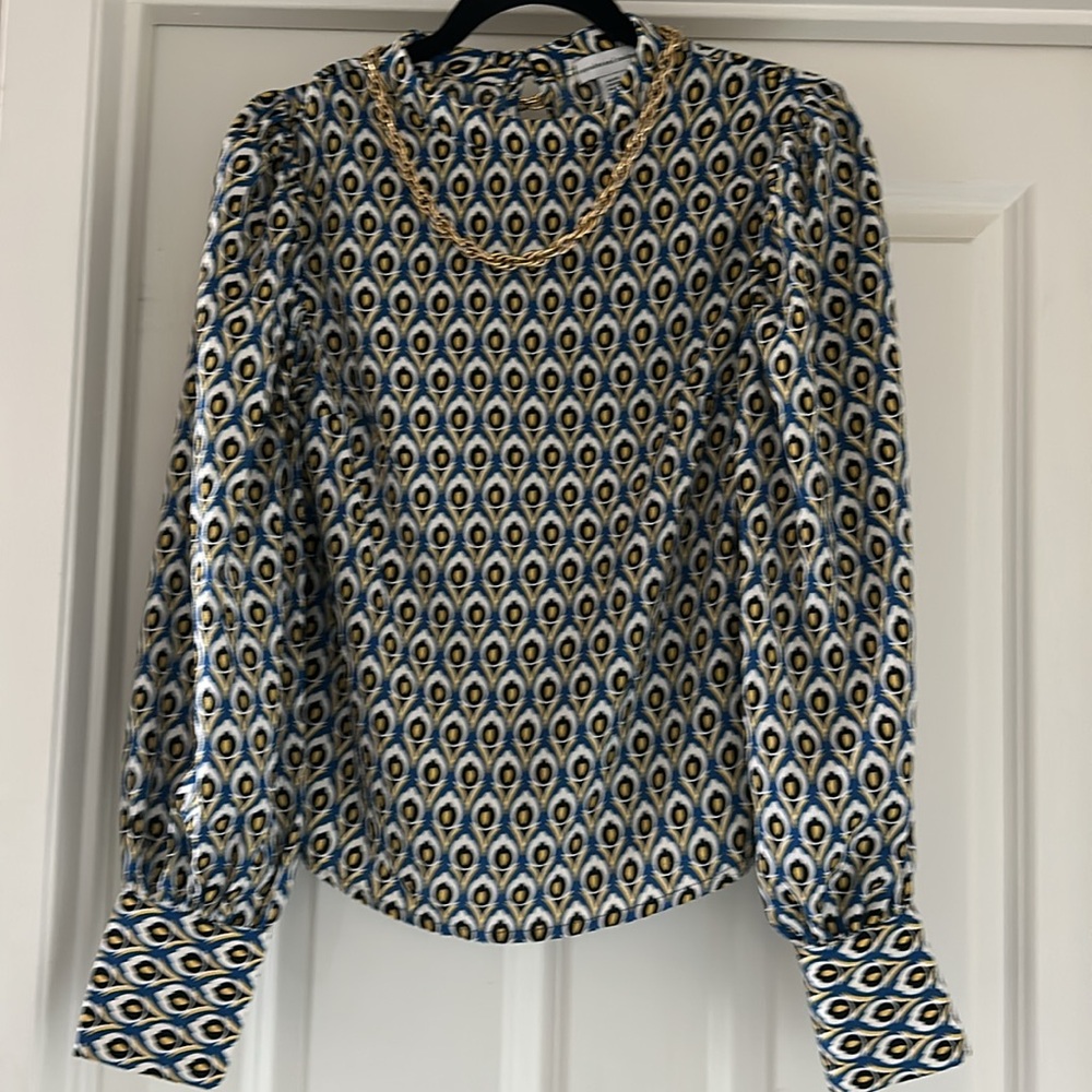 Patterned Long Sleeve Blouse